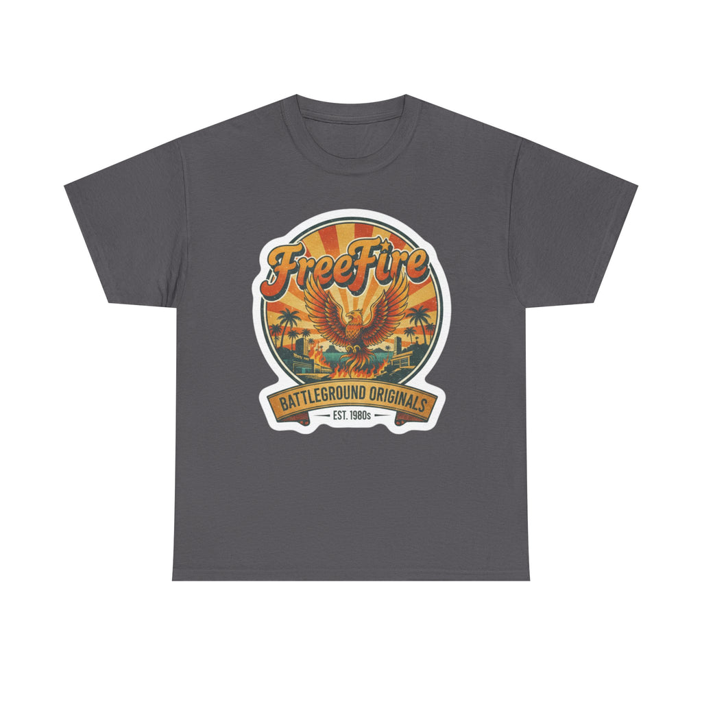 Free Fire Firebird Graphic Tee — "Free Fire" Retro Phoenix Vintage Logo Shirt. Gaming Tee