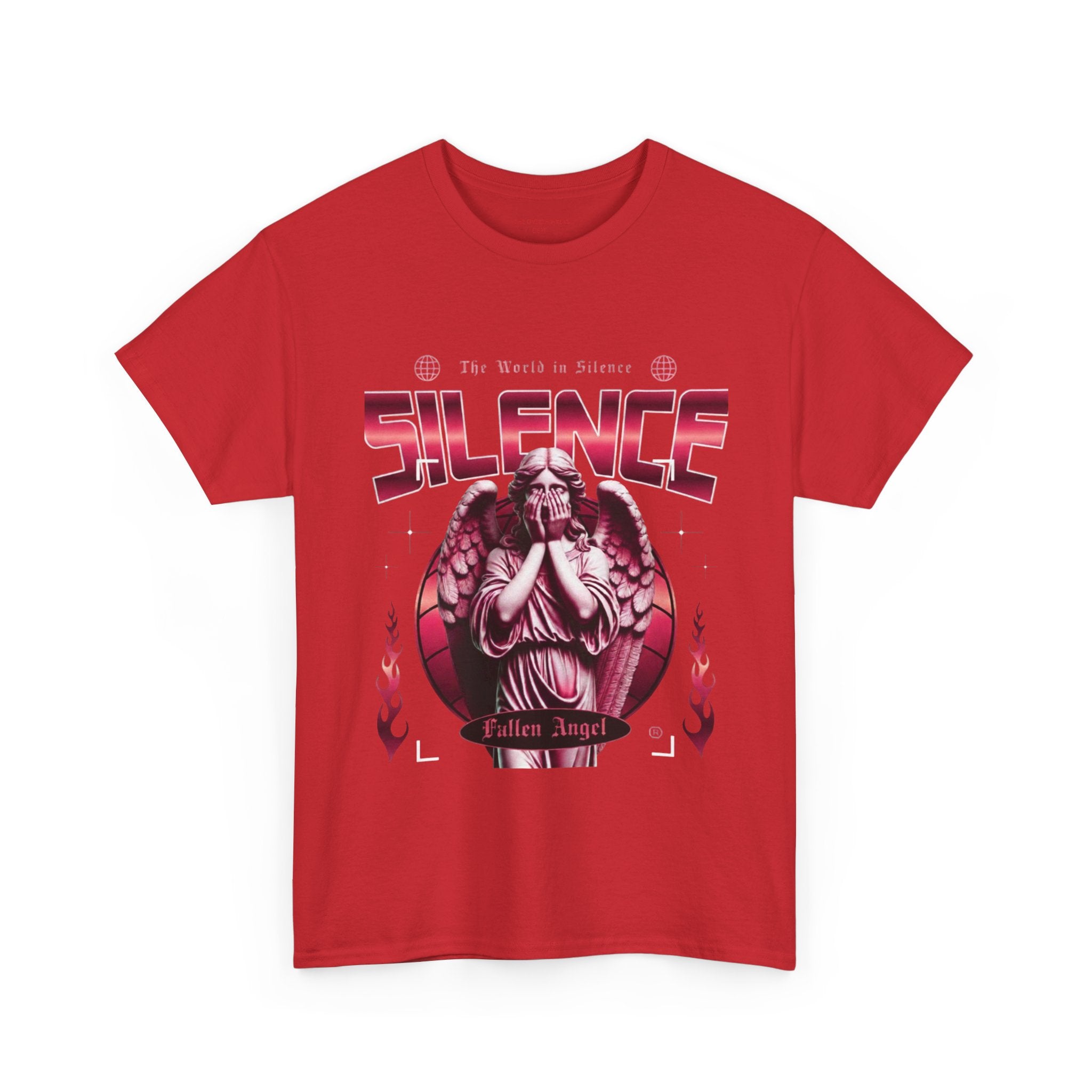 Silence Fallen Angel T-Shirt — Gothic Angel Graphic Tee