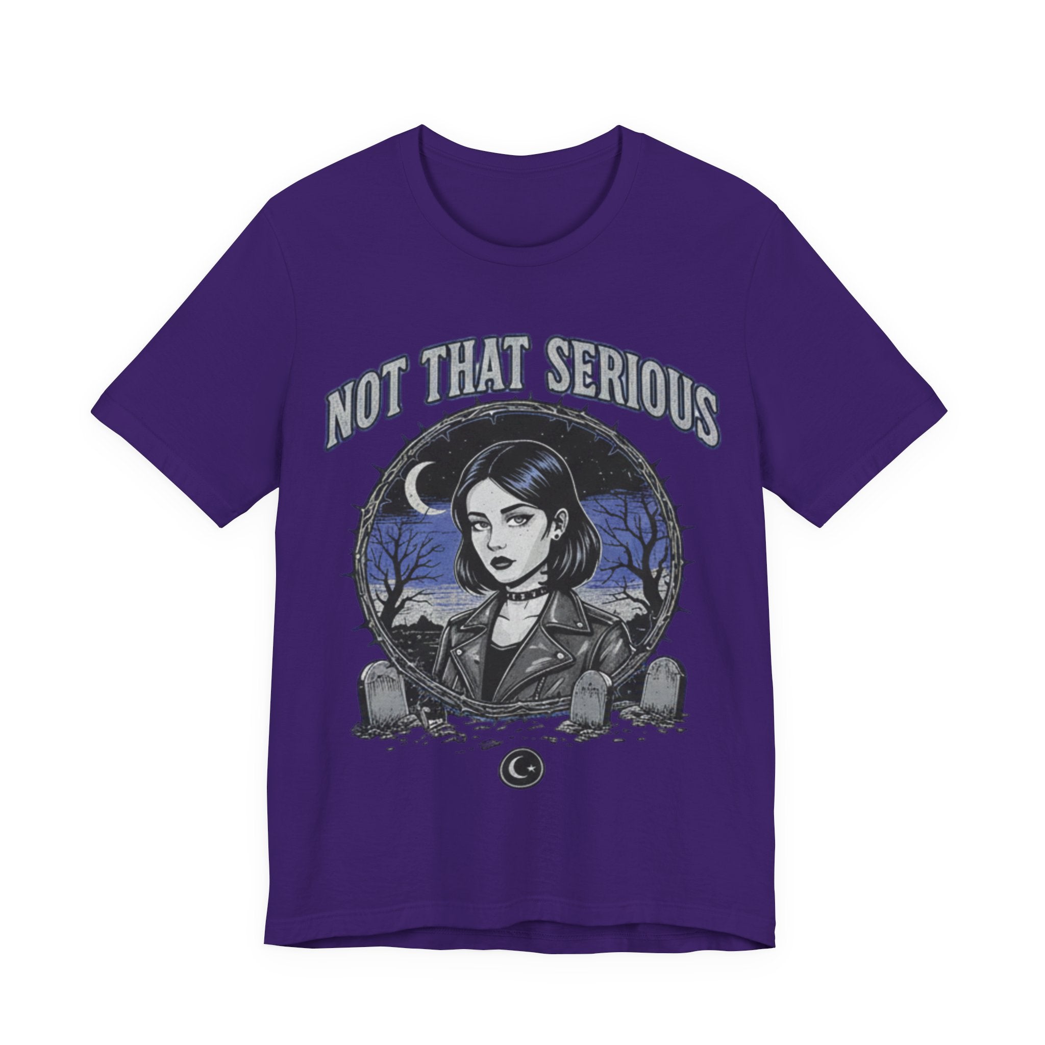 Not That Serious Tee — Gothic Girl Graveyard Metro Style Graphic T-Shirt