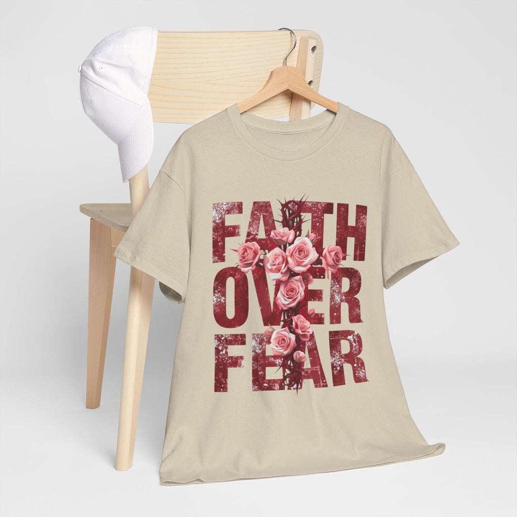 Faith Over Fear Floral T-Shirt — Inspirational Christian Tee