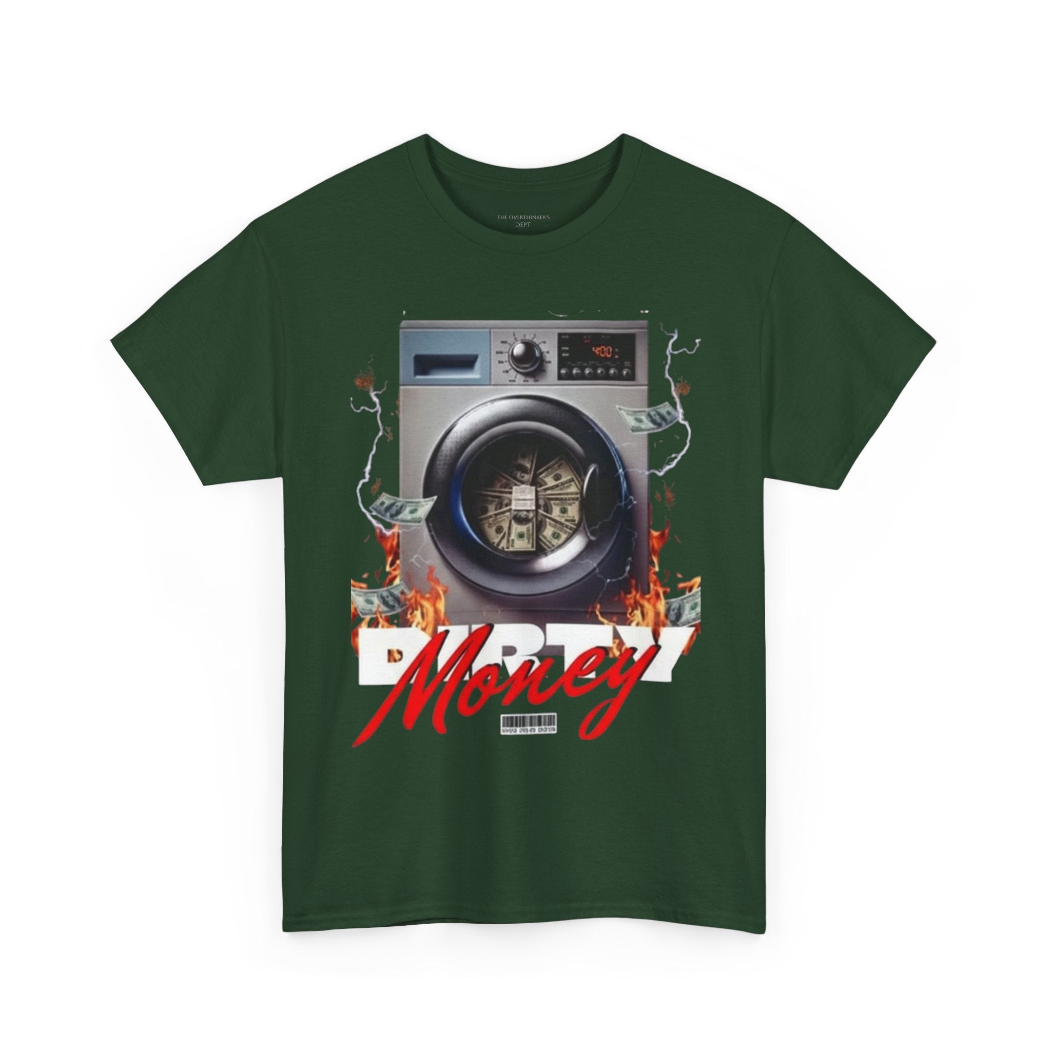 Money Laundry Graphic Tee — Urban Streetwear Shirt with Washing Machine Cash Design