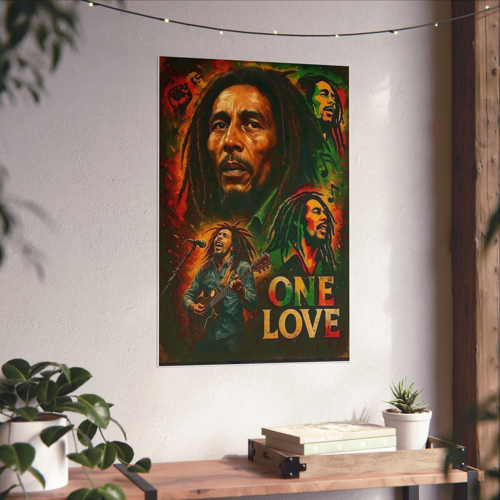 One Love Marley  Matte Poster — Reggae Music Tribute Wall Art