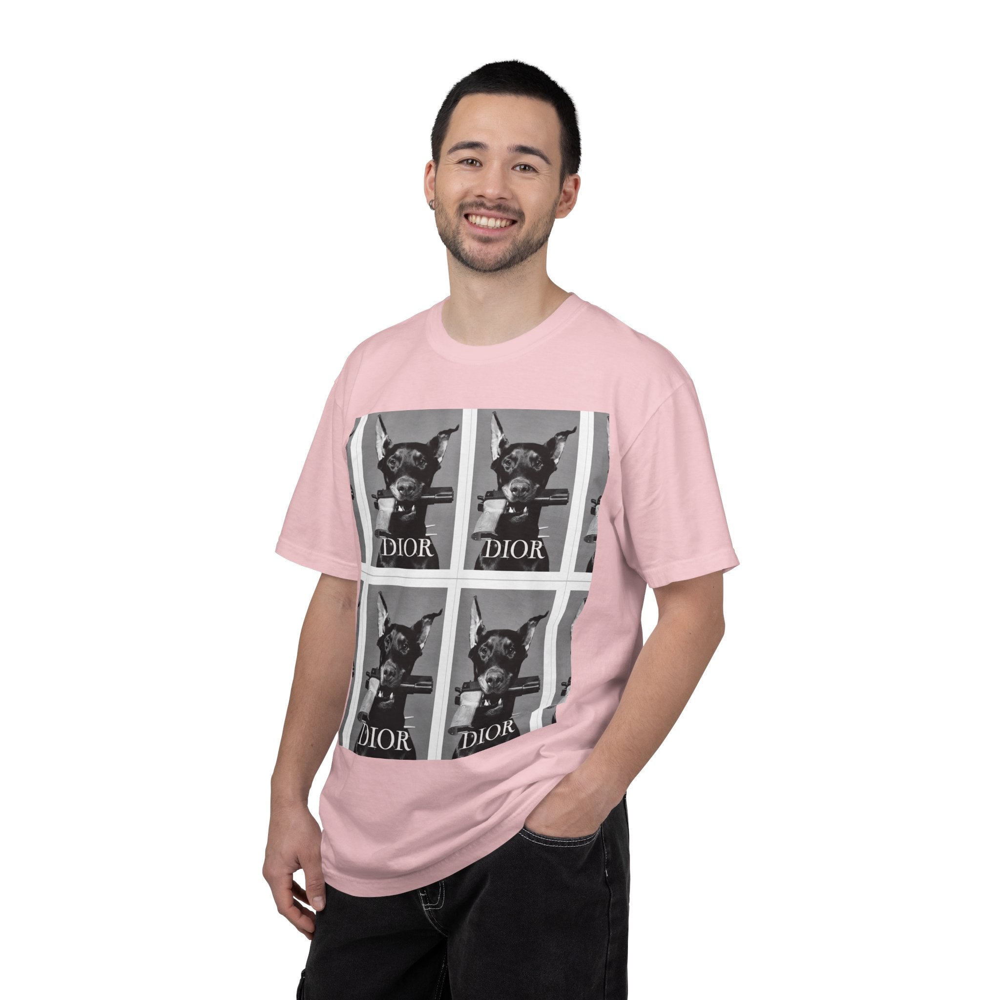 Graphic T-Shirt — Vintage Pop Art Dog Grid (DIOR Style)