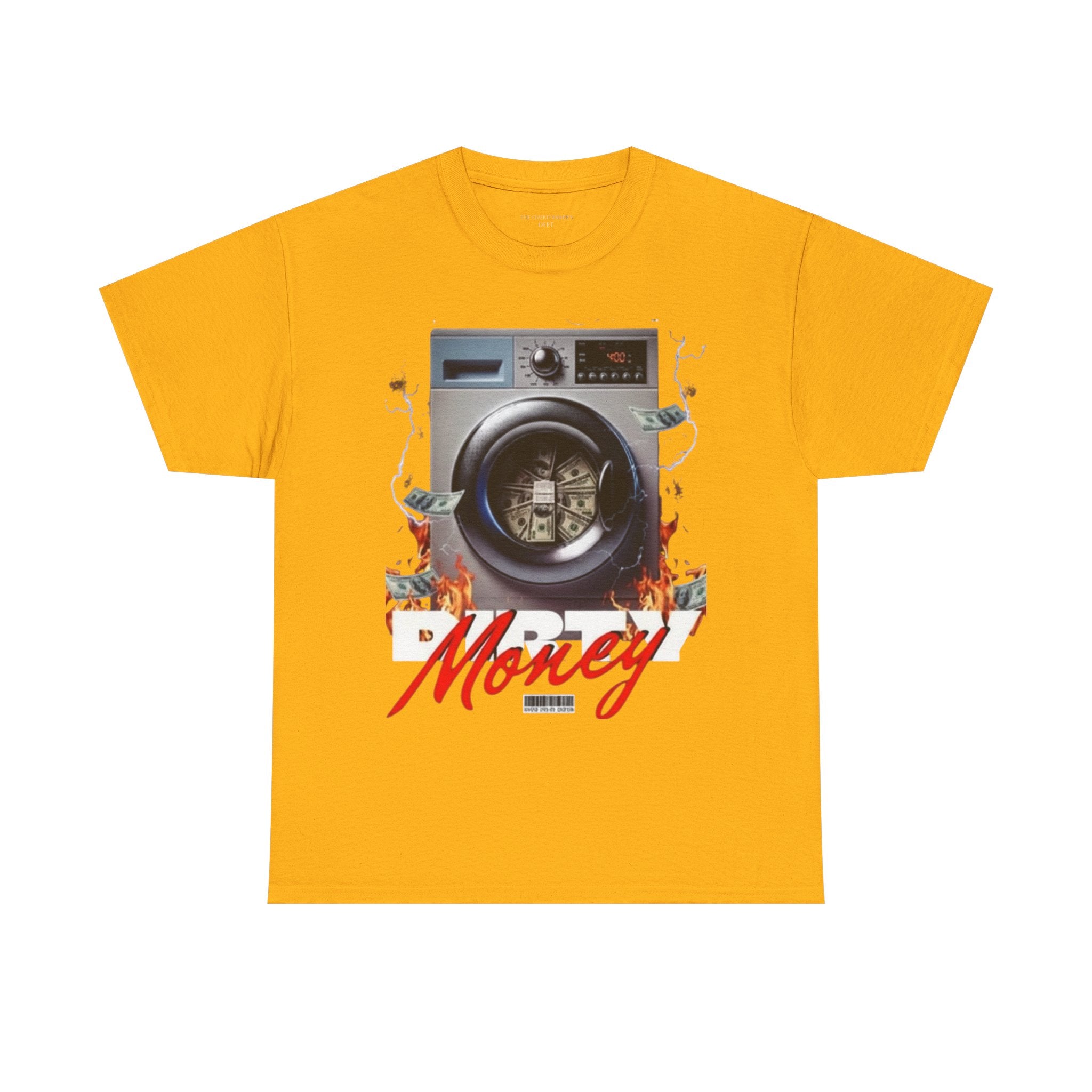 Money Laundry Graphic Tee — Urban Streetwear Shirt with Washing Machine Cash Design