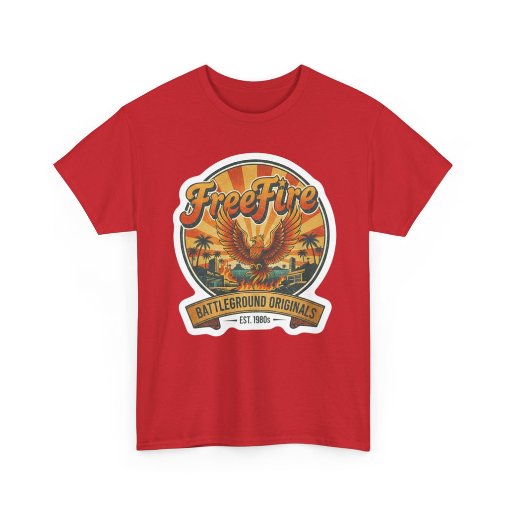 Free Fire Firebird Graphic Tee — "Free Fire" Retro Phoenix Vintage Logo Shirt. Gaming Tee