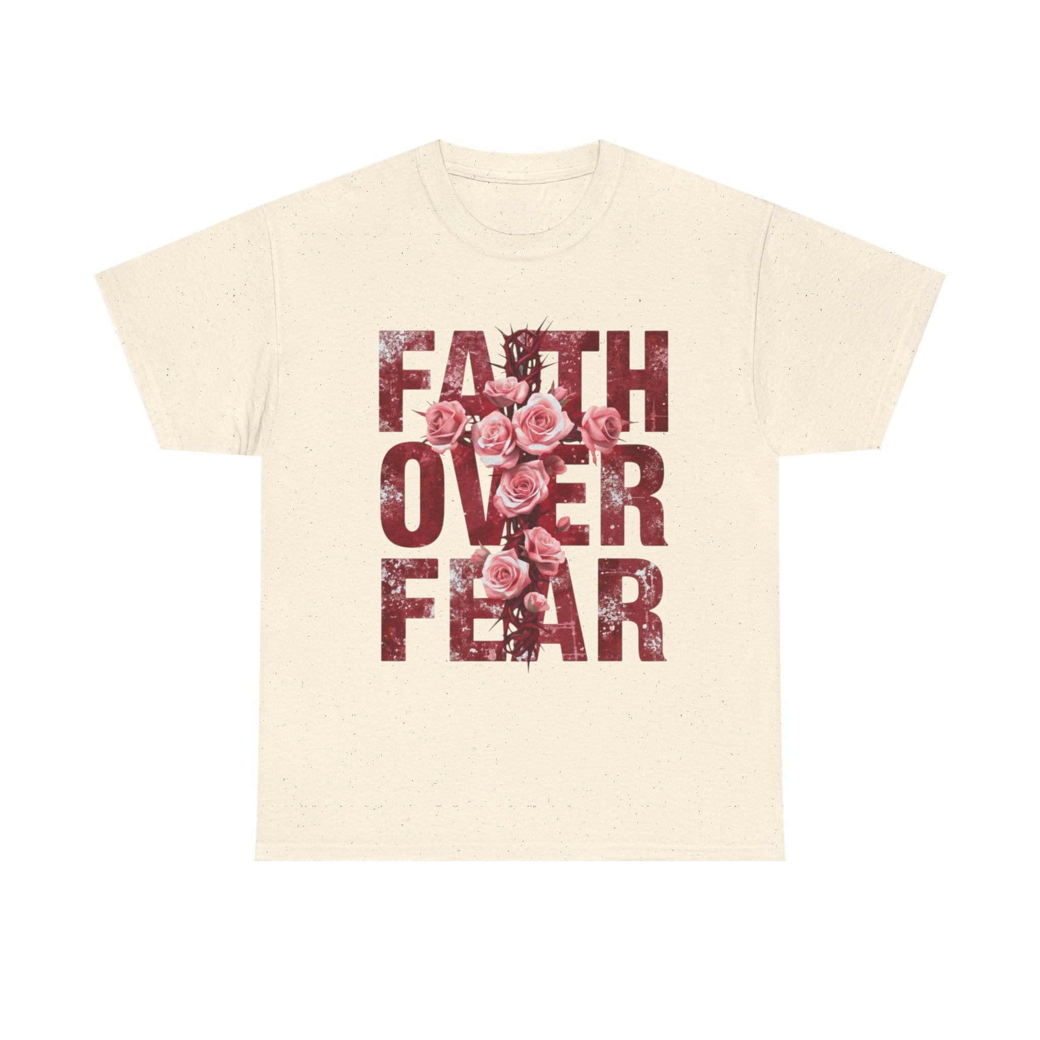 Faith Over Fear Floral T-Shirt — Inspirational Christian Tee