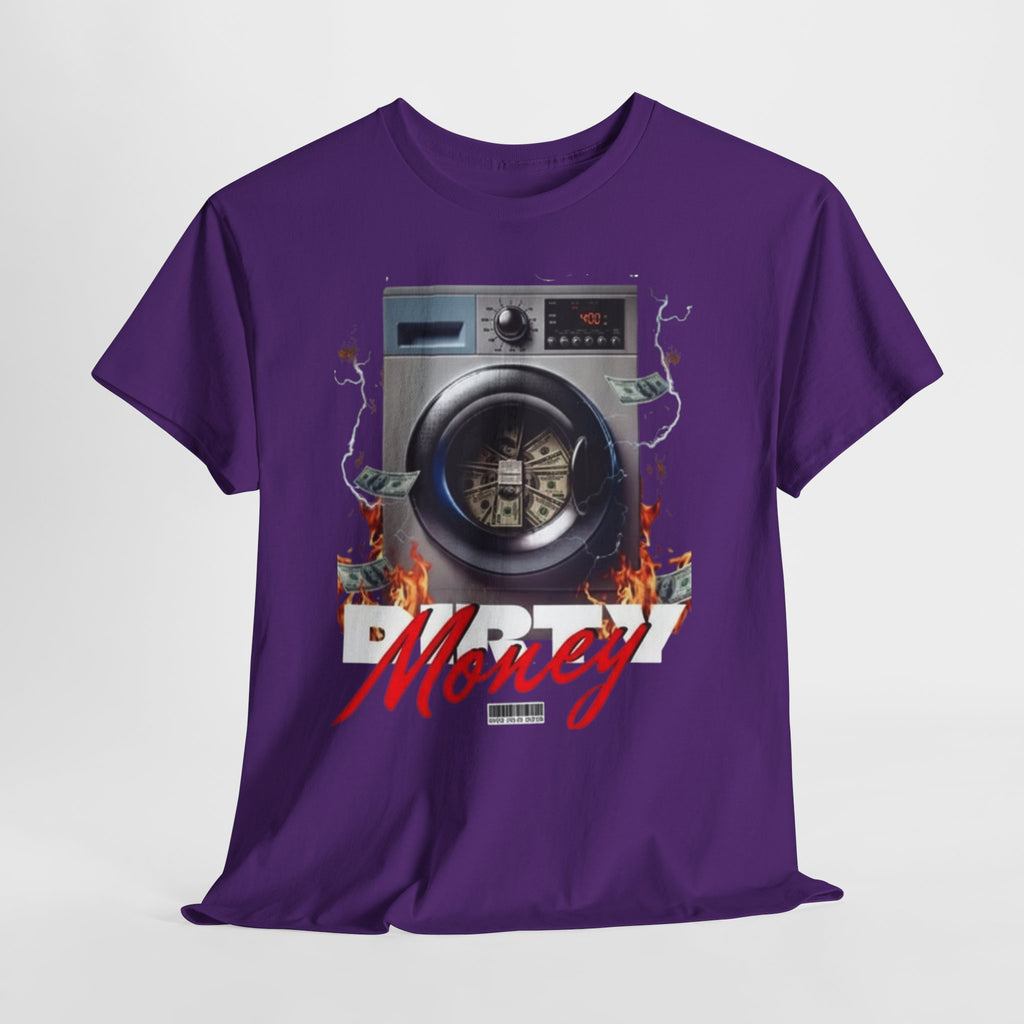 Money Laundry Graphic Tee — Urban Streetwear Shirt with Washing Machine Cash Design