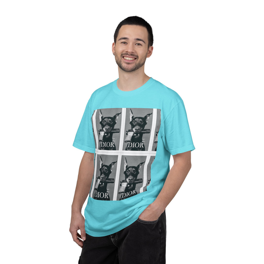 Graphic T-Shirt — Vintage Pop Art Dog Grid (DIOR Style)