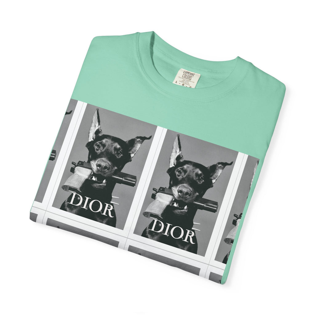 Graphic T-Shirt — Vintage Pop Art Dog Grid (DIOR Style)