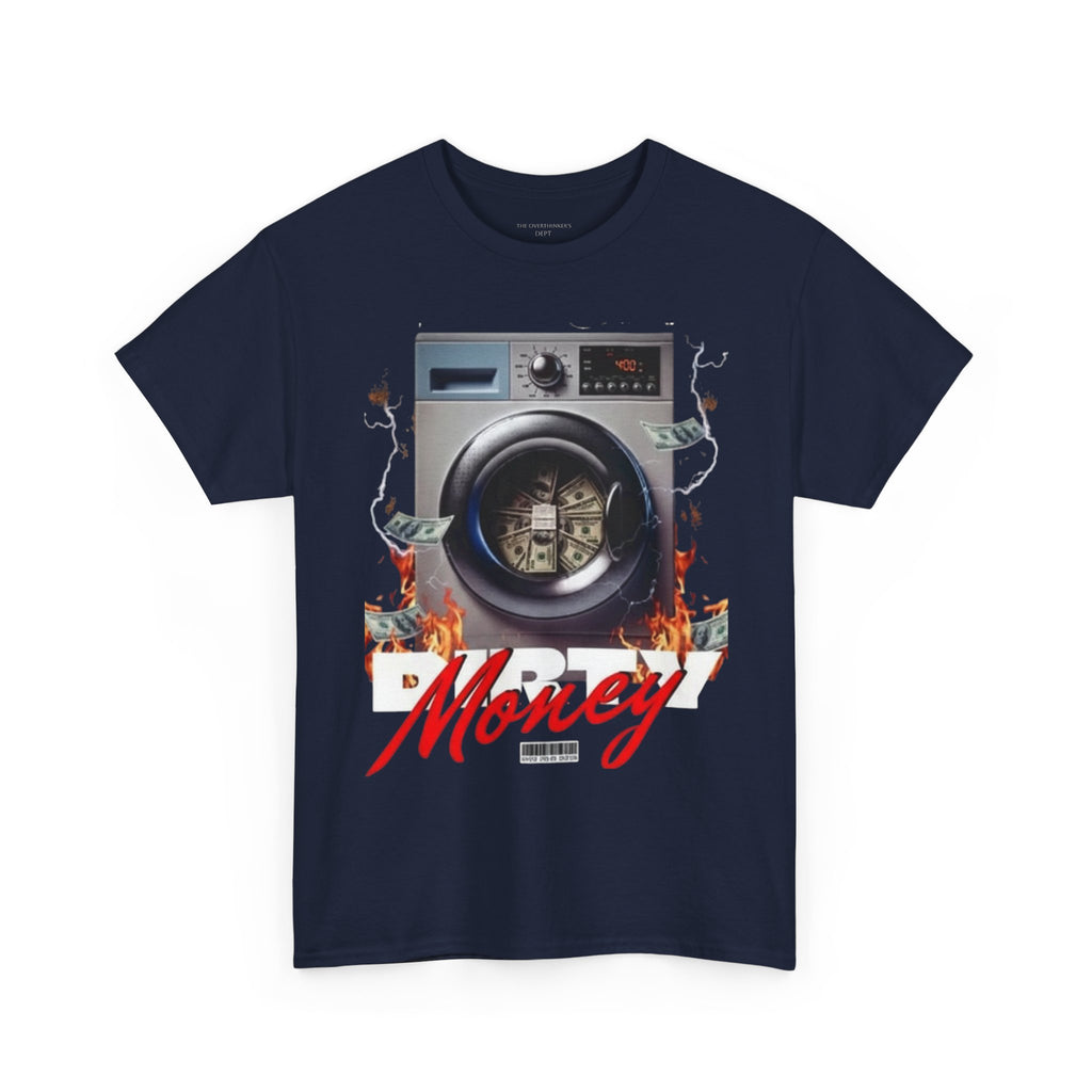 Money Laundry Graphic Tee — Urban Streetwear Shirt with Washing Machine Cash Design