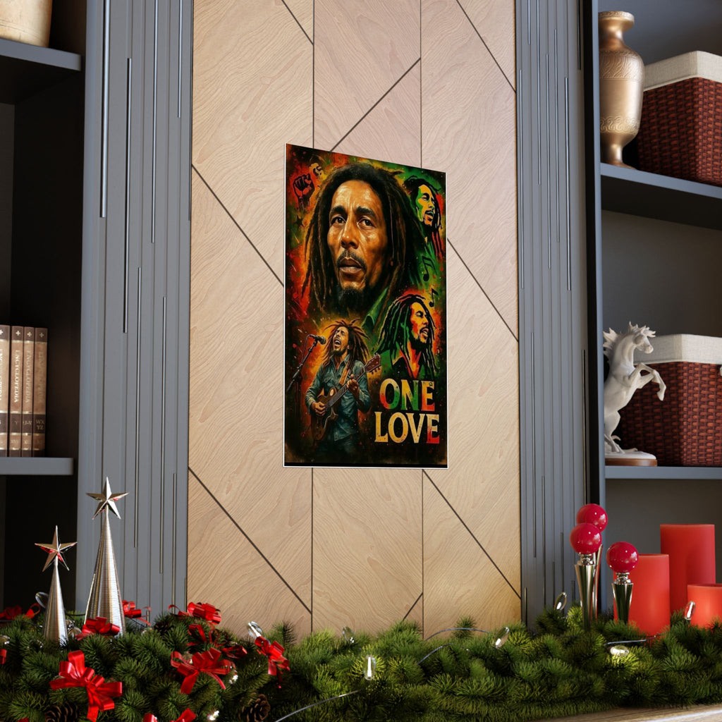 One Love Marley  Matte Poster — Reggae Music Tribute Wall Art