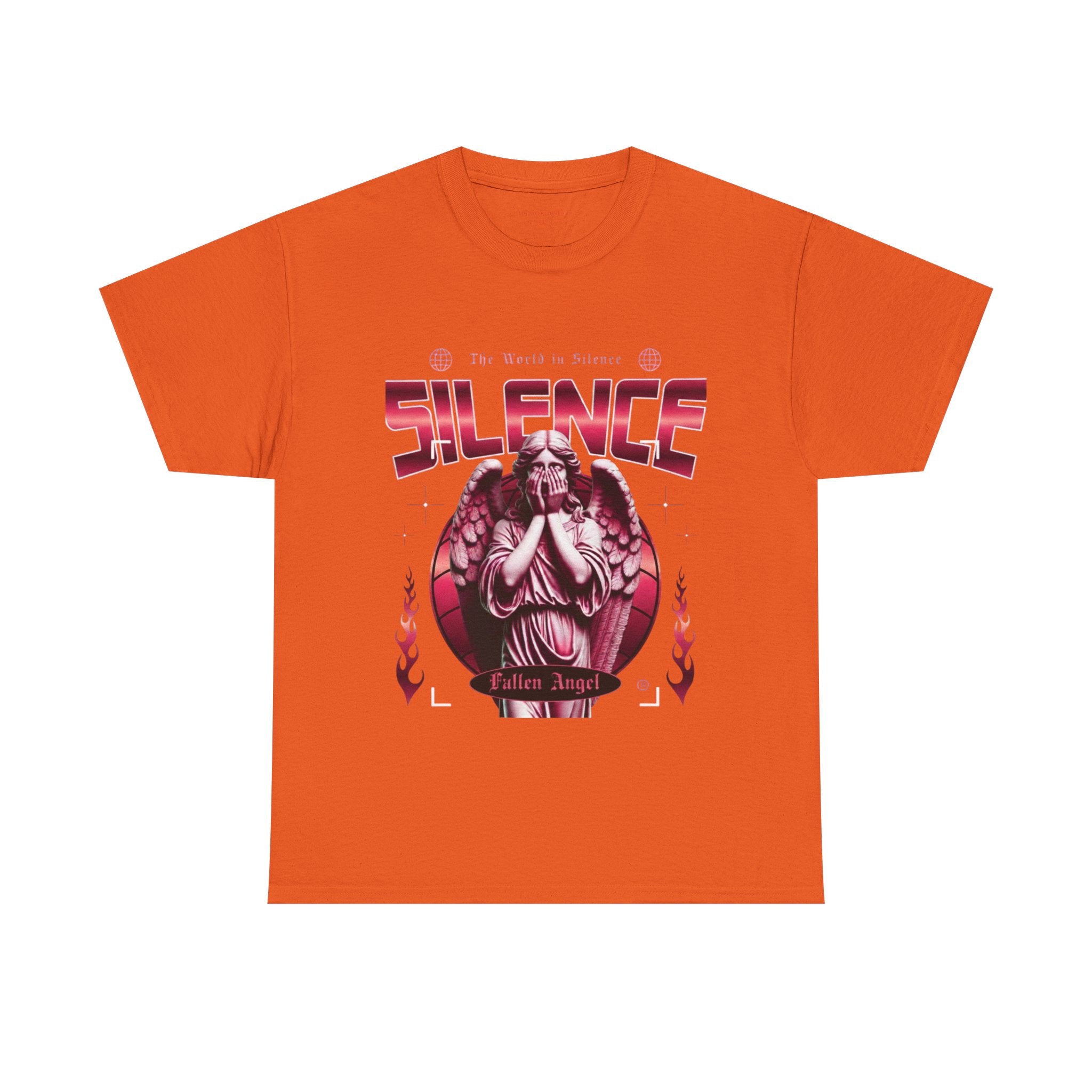 Silence Fallen Angel T-Shirt — Gothic Angel Graphic Tee