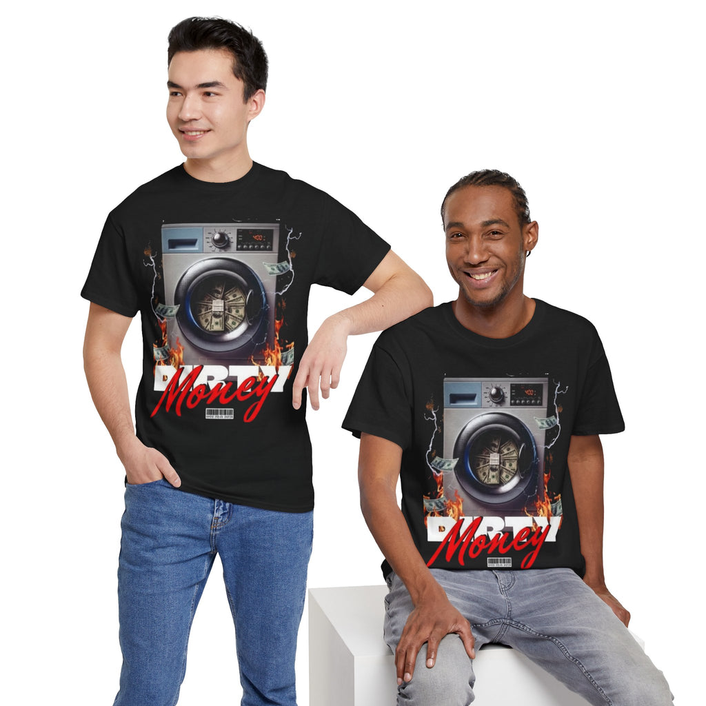 Money Laundry Graphic Tee — Urban Streetwear Shirt with Washing Machine Cash Design