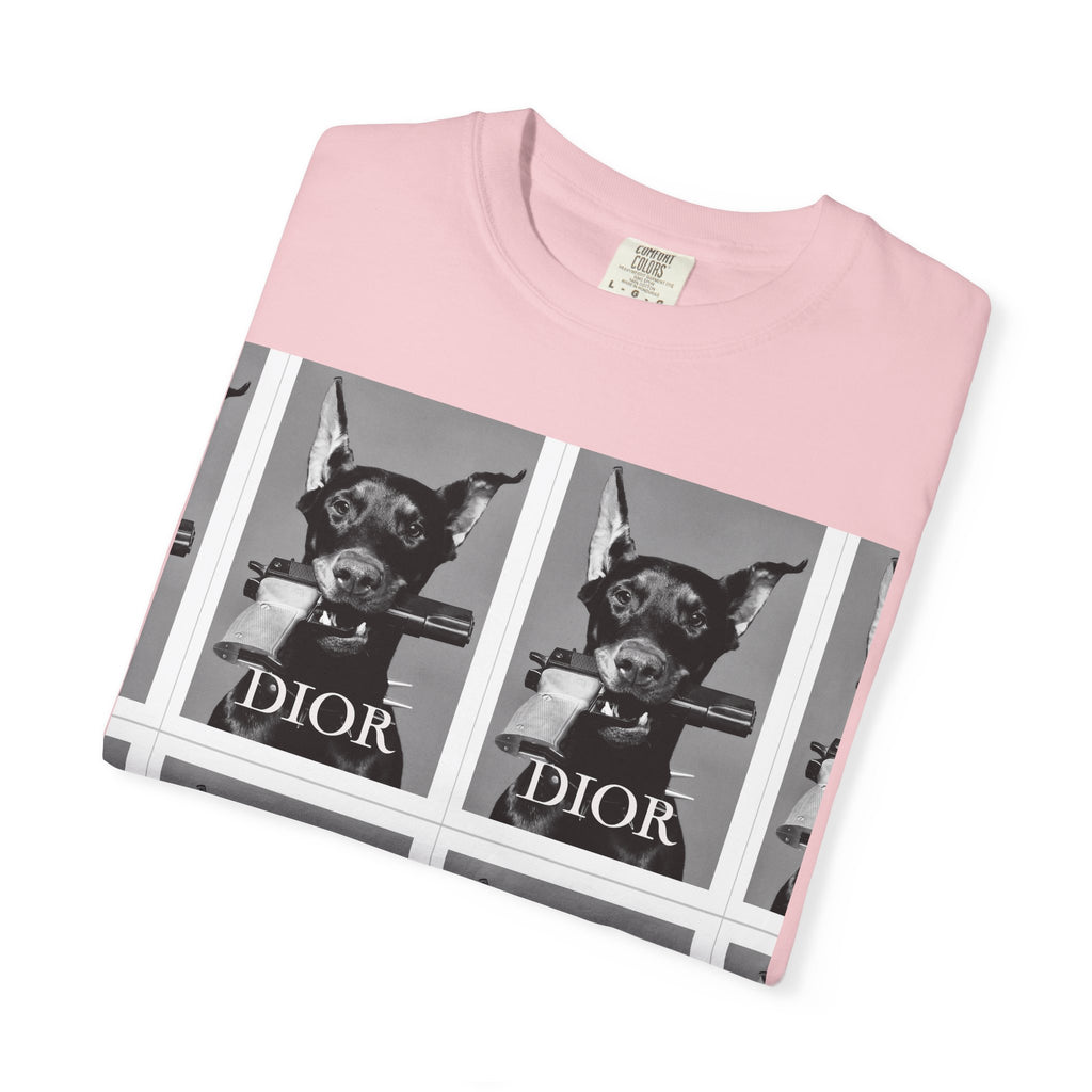 Graphic T-Shirt — Vintage Pop Art Dog Grid (DIOR Style)