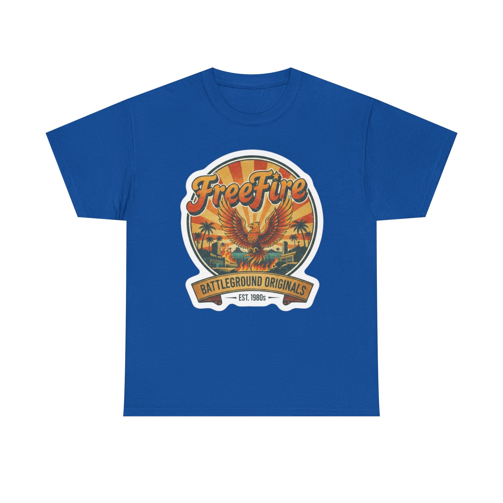 Free Fire Firebird Graphic Tee — "Free Fire" Retro Phoenix Vintage Logo Shirt. Gaming Tee