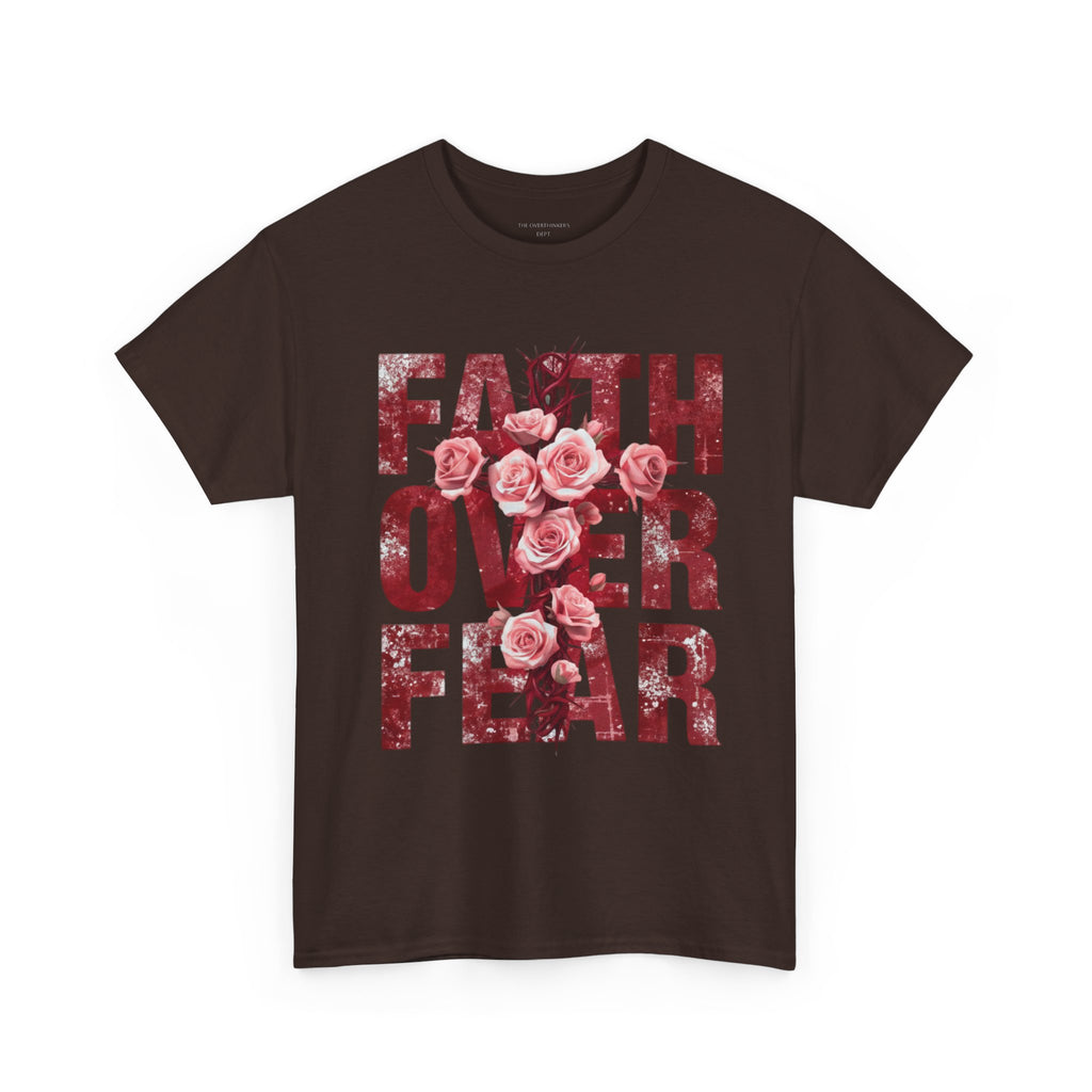Faith Over Fear Floral T-Shirt — Inspirational Christian Tee