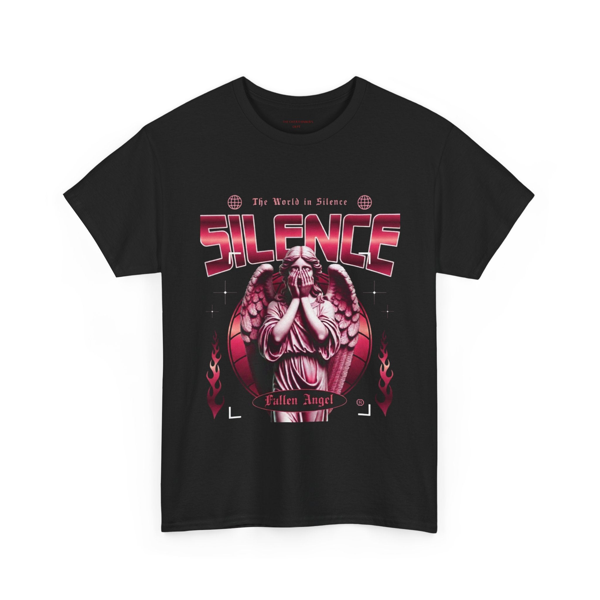 Silence Fallen Angel T-Shirt — Gothic Angel Graphic Tee