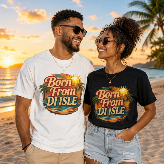 Born From Di Isle Tropical Sunset Graphic T-Shirt