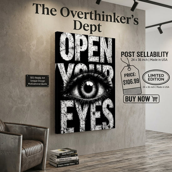 Open Your Eyes — Black & White Eye Art - Matte Canvas