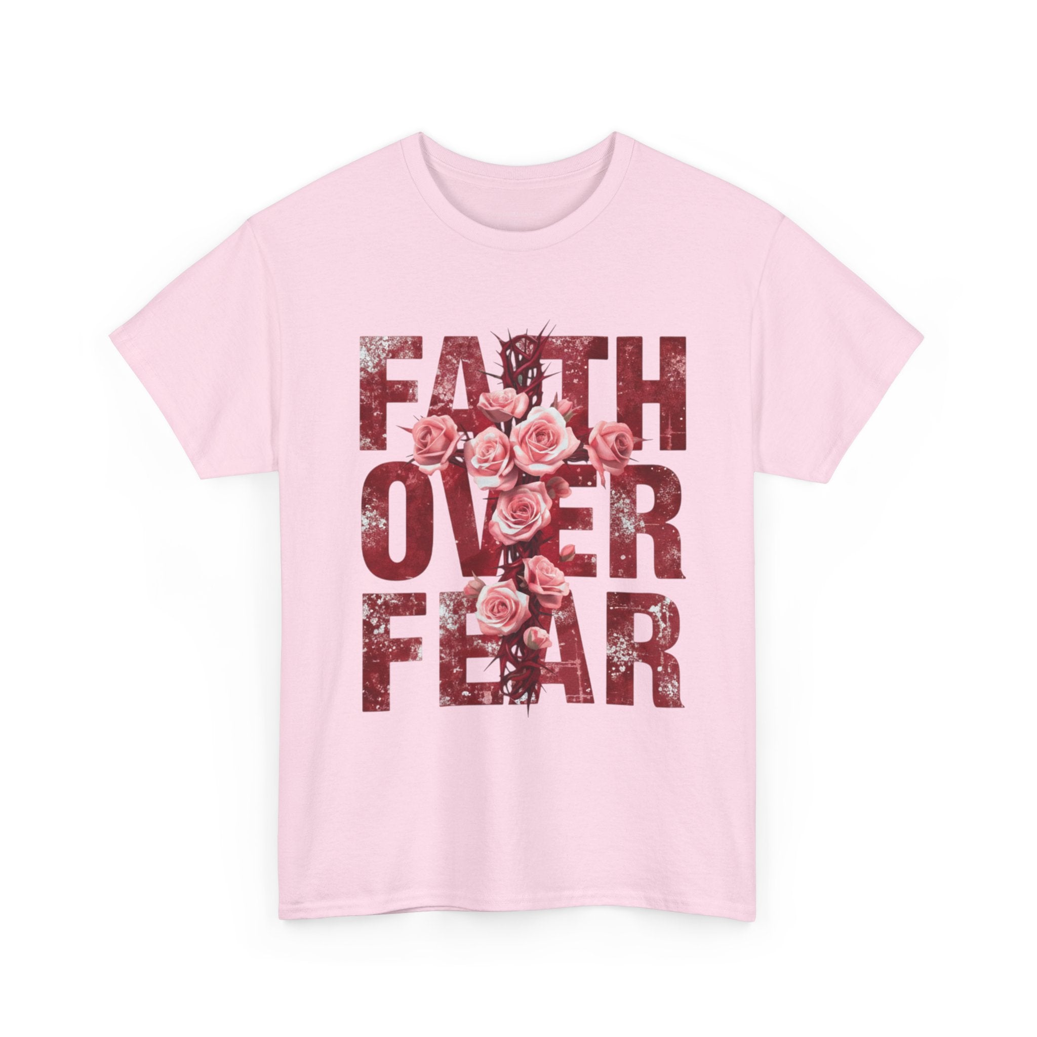 Faith Over Fear Floral T-Shirt — Inspirational Christian Tee