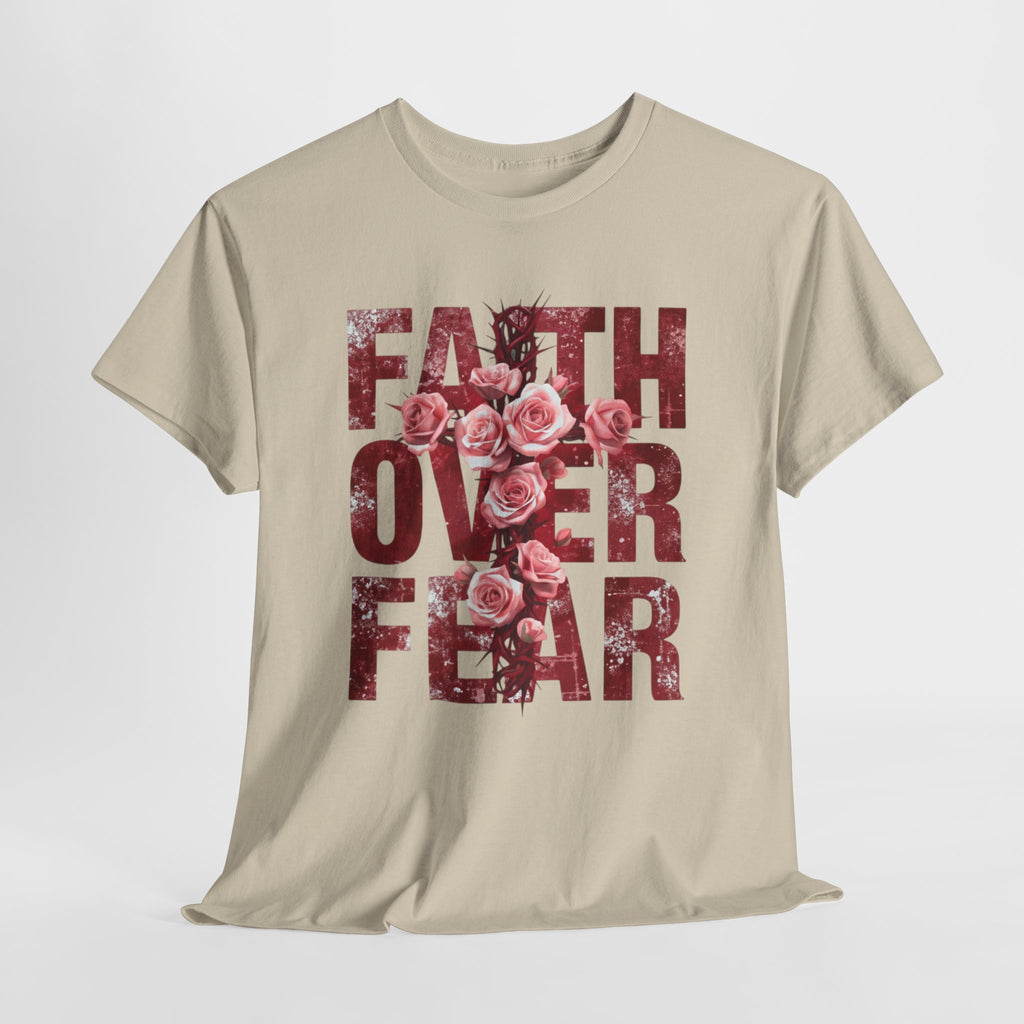 Faith Over Fear Floral T-Shirt — Inspirational Christian Tee