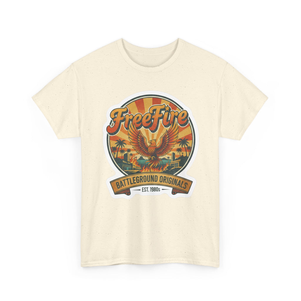 Free Fire Firebird Graphic Tee — "Free Fire" Retro Phoenix Vintage Logo Shirt. Gaming Tee