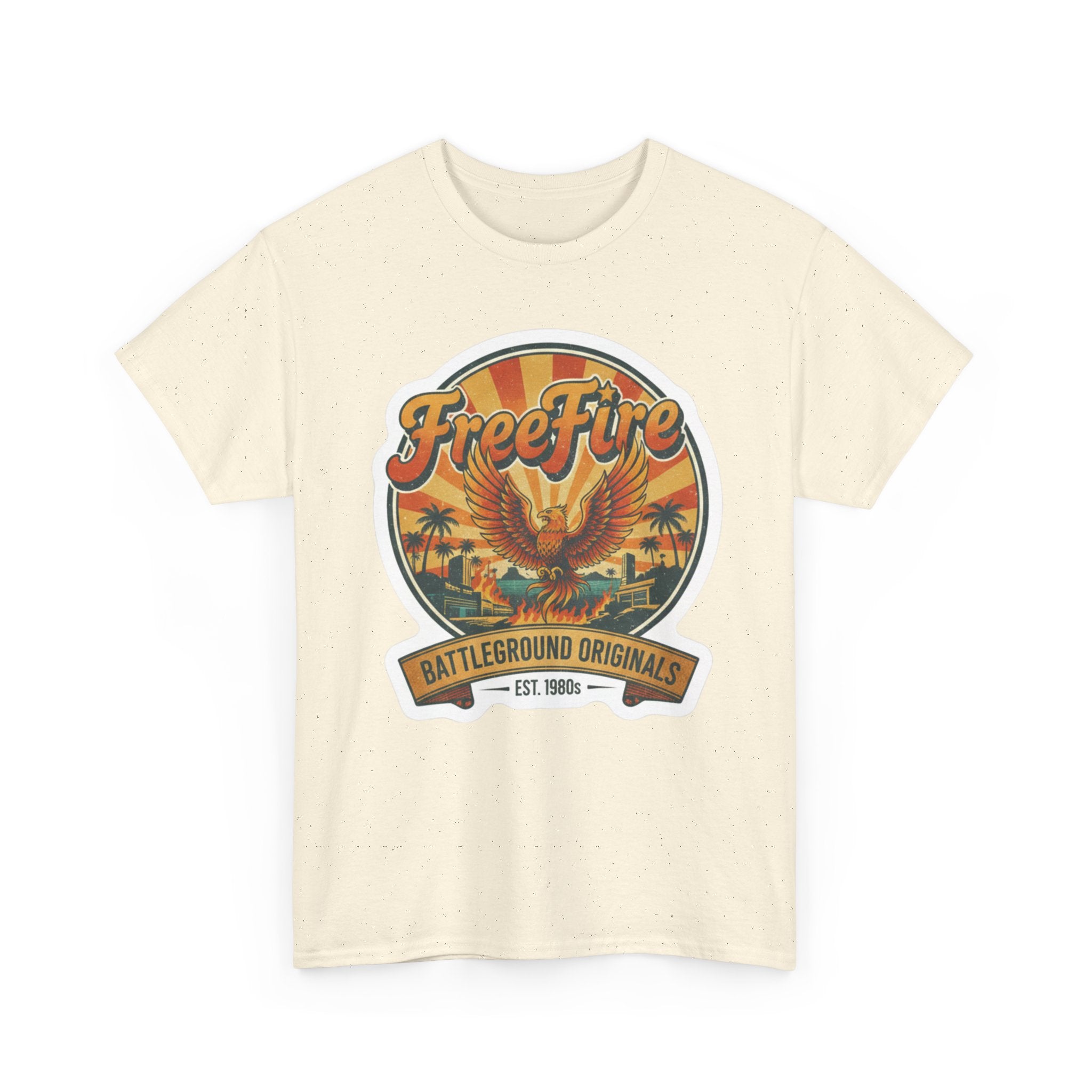Free Fire Firebird Graphic Tee — "Free Fire" Retro Phoenix Vintage Logo Shirt. Gaming Tee