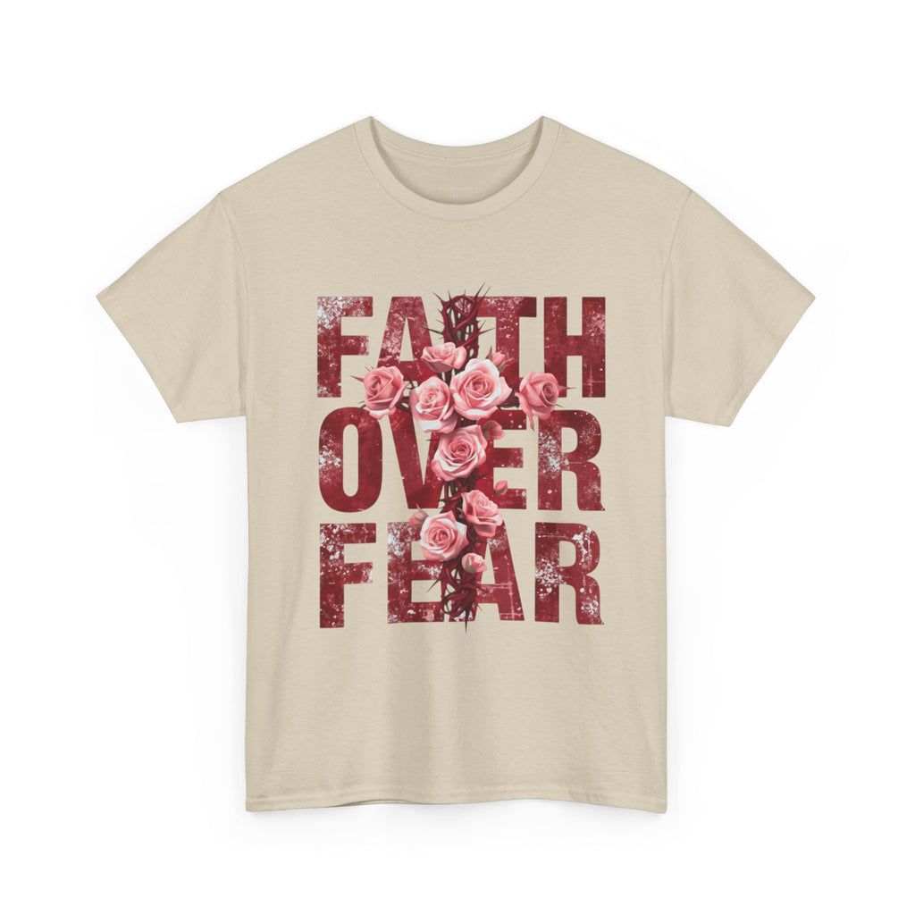 Faith Over Fear Floral T-Shirt — Inspirational Christian Tee