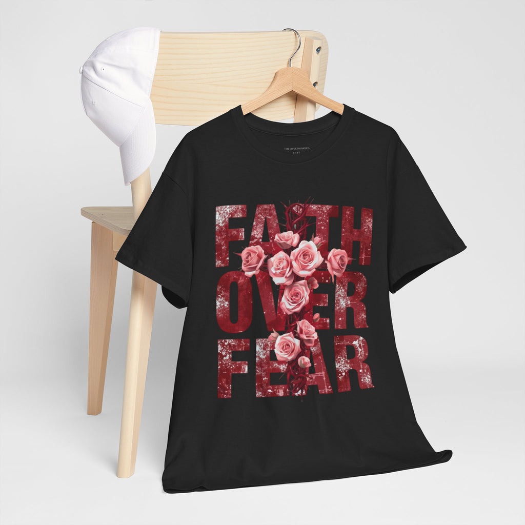 Faith Over Fear Floral T-Shirt — Inspirational Christian Tee