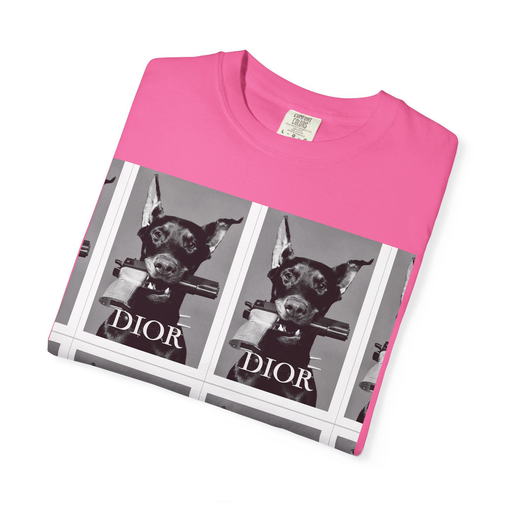 Graphic T-Shirt — Vintage Pop Art Dog Grid (DIOR Style)