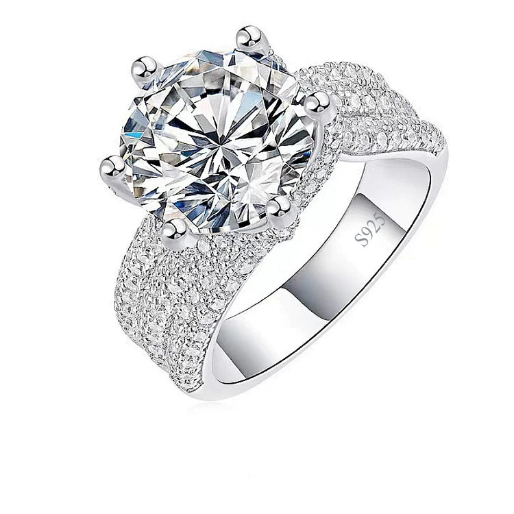 Elegant 5 Carat Moissanite Eternity Ring in 925 Sterling Silver - A Touch of Luxury for the Sophisticated Woman