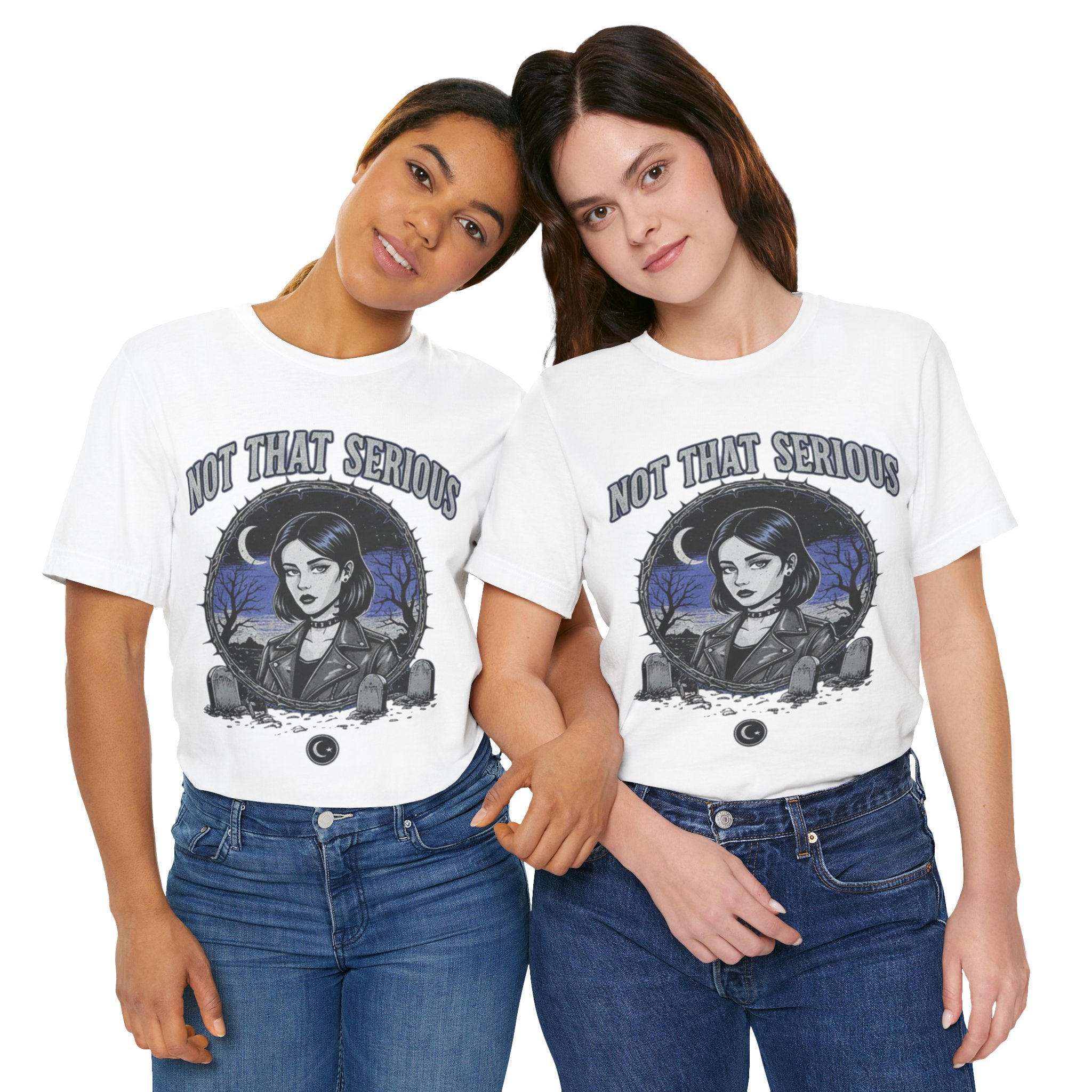 Not That Serious Tee — Gothic Girl Graveyard Metro Style Graphic T-Shirt