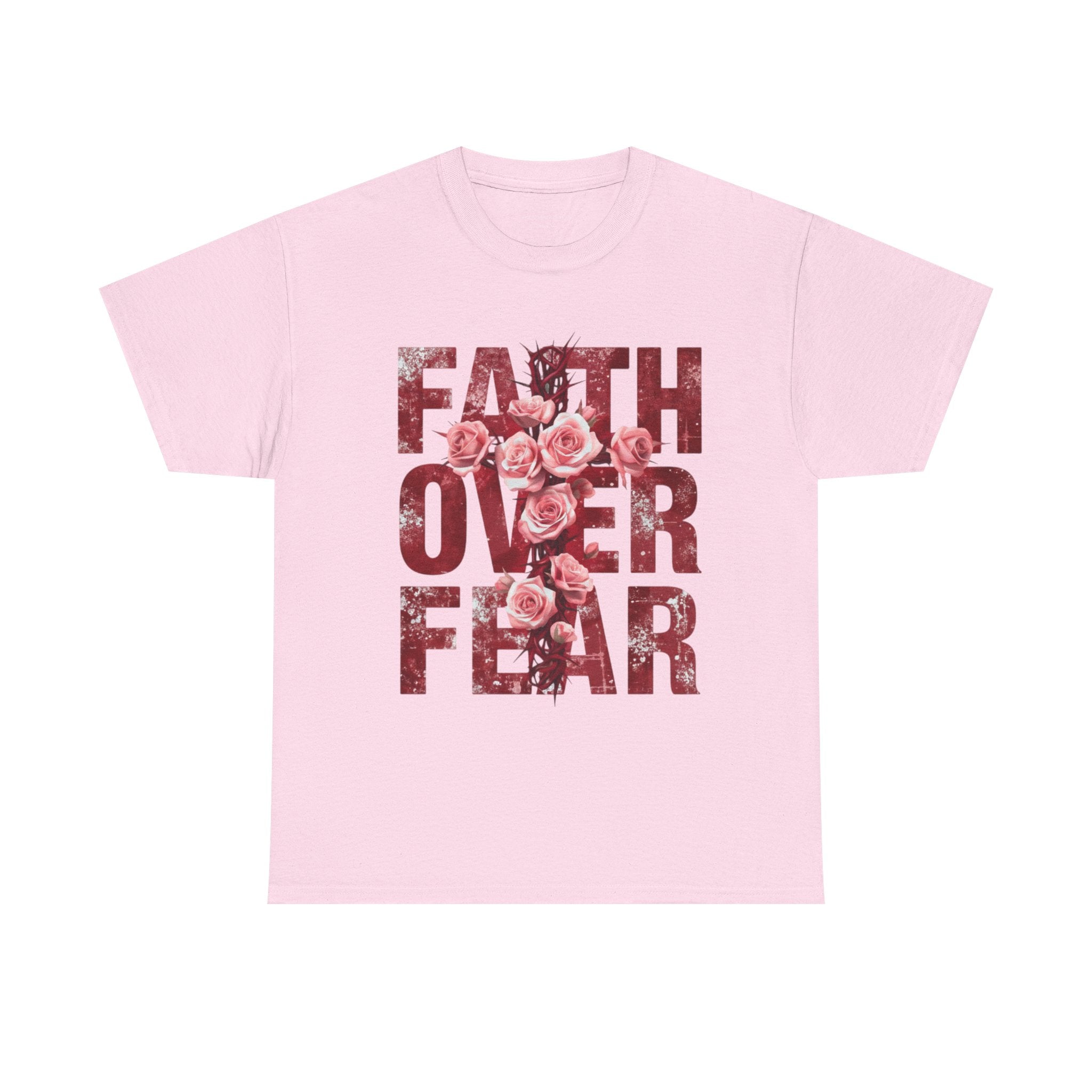 Faith Over Fear Floral T-Shirt — Inspirational Christian Tee