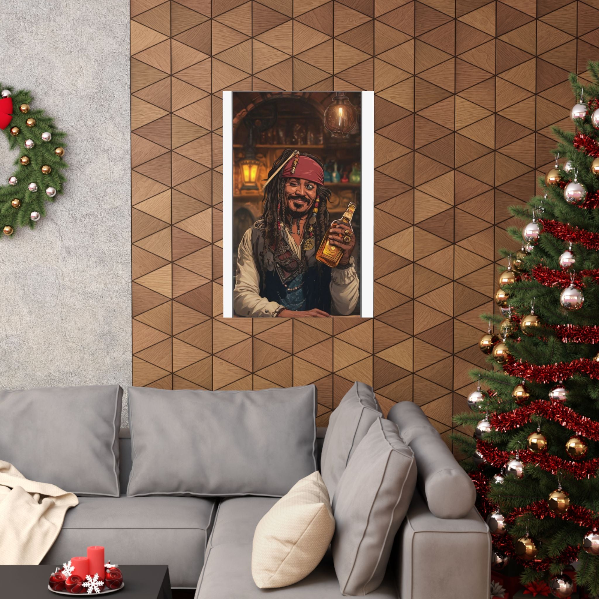 Vintage Pirate Bar Art Poster — Matte Vertical Wall Print