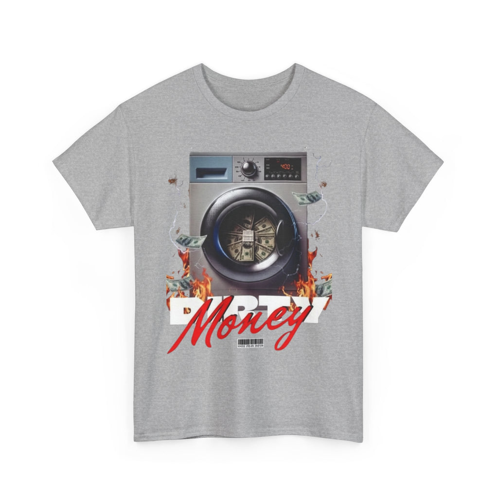 Money Laundry Graphic Tee — Urban Streetwear Shirt with Washing Machine Cash Design