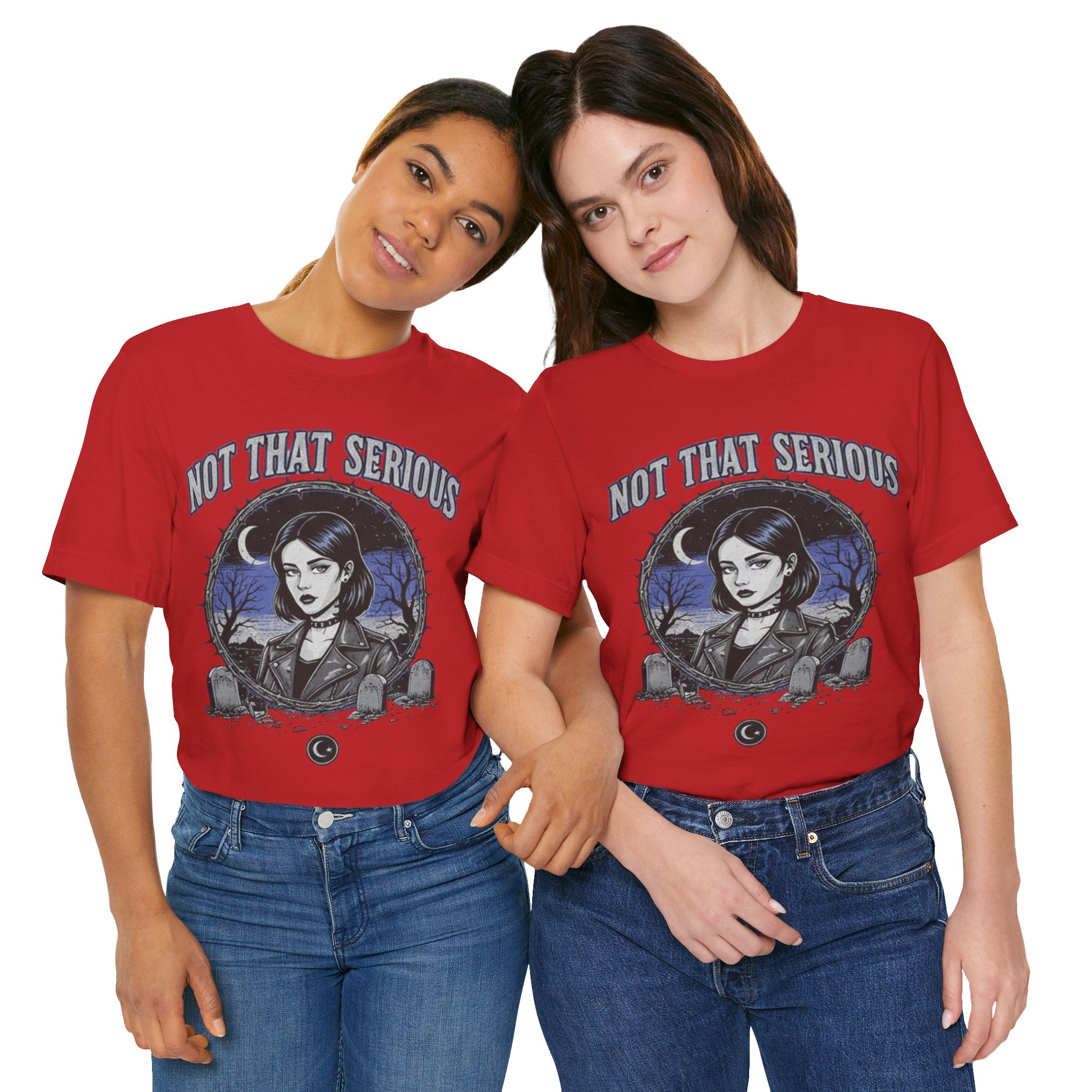Not That Serious Tee — Gothic Girl Graveyard Metro Style Graphic T-Shirt