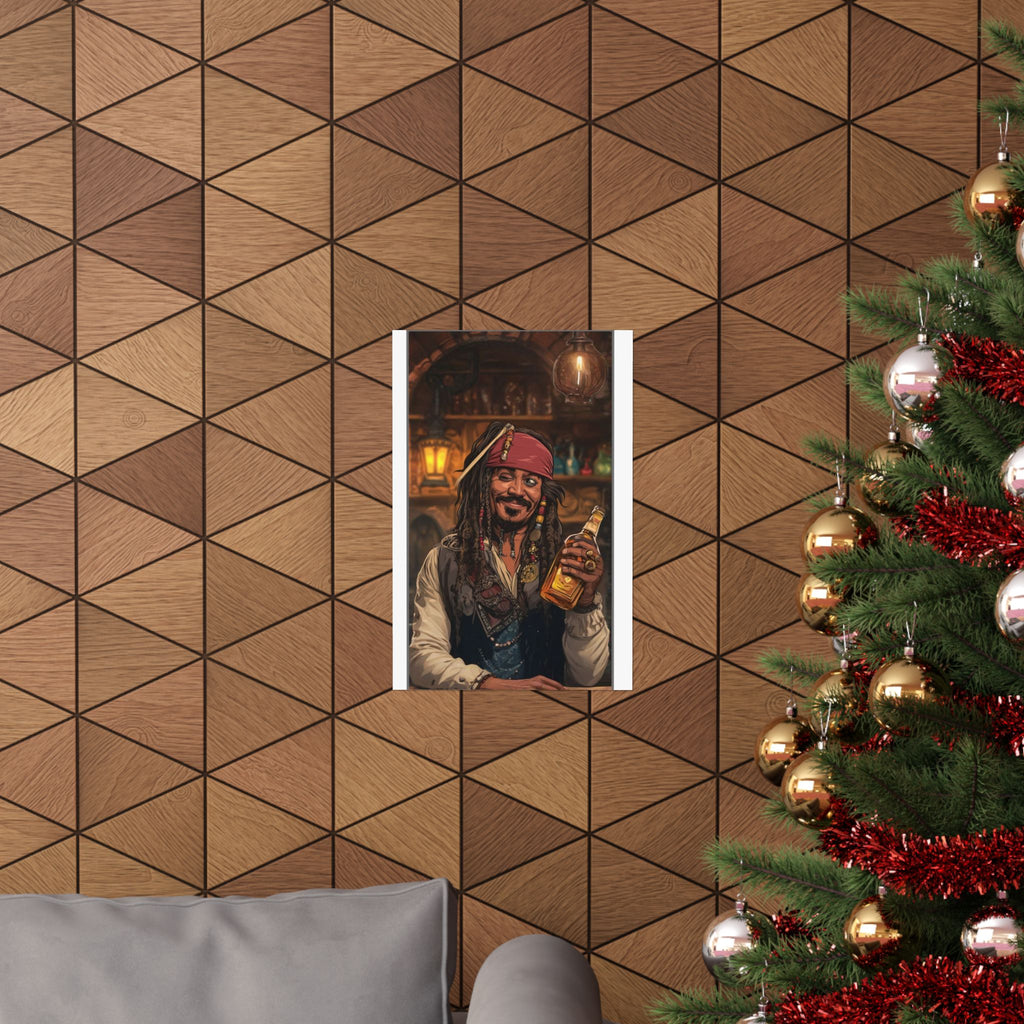Vintage Pirate Bar Art Poster — Matte Vertical Wall Print