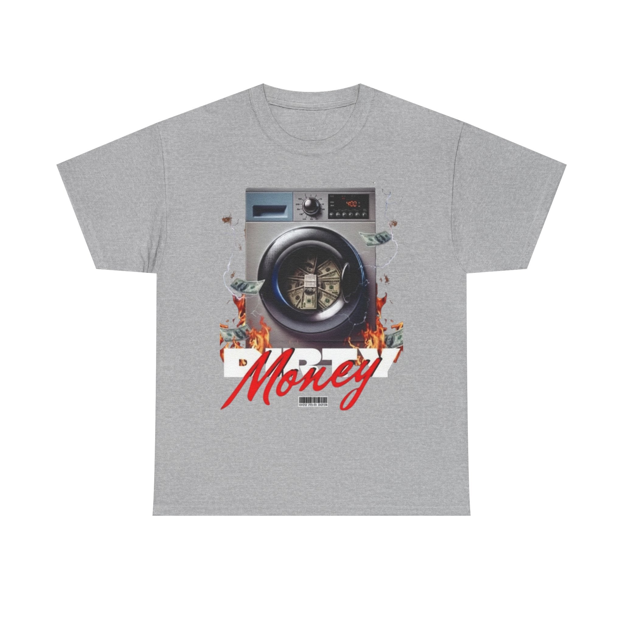 Money Laundry Graphic Tee — Urban Streetwear Shirt with Washing Machine Cash Design