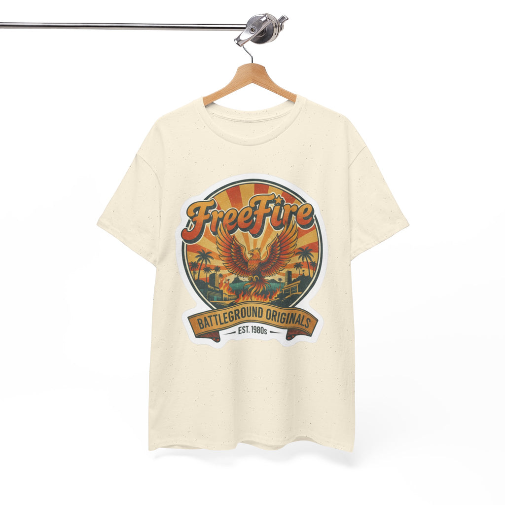 Free Fire Firebird Graphic Tee — "Free Fire" Retro Phoenix Vintage Logo Shirt. Gaming Tee