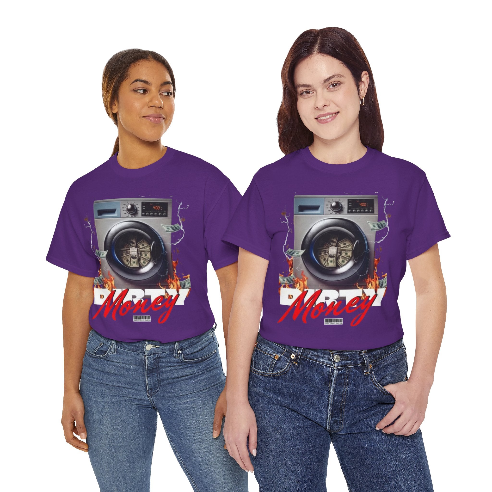 Money Laundry Graphic Tee — Urban Streetwear Shirt with Washing Machine Cash Design