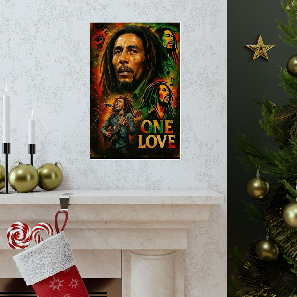 One Love Marley  Matte Poster — Reggae Music Tribute Wall Art