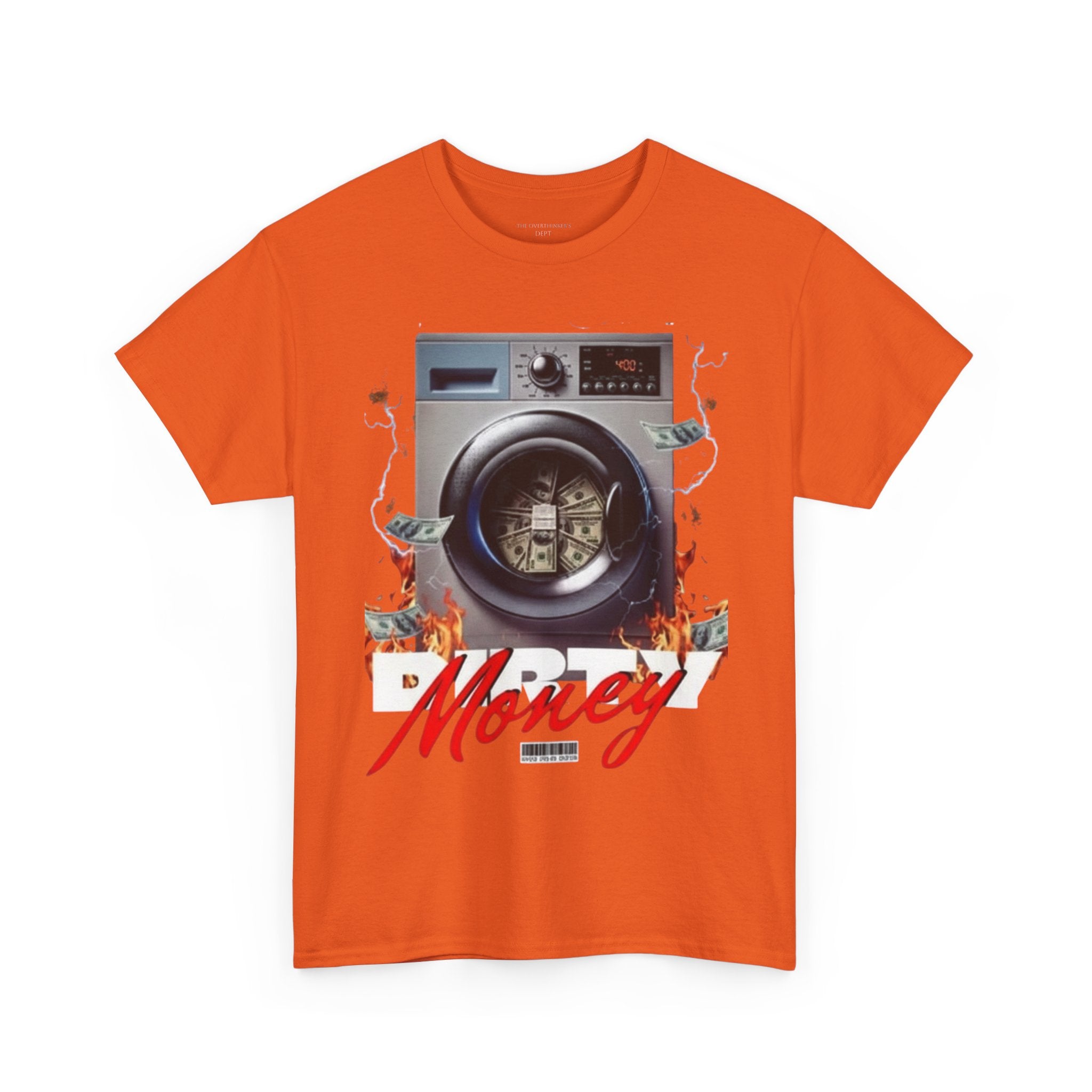 Money Laundry Graphic Tee — Urban Streetwear Shirt with Washing Machine Cash Design