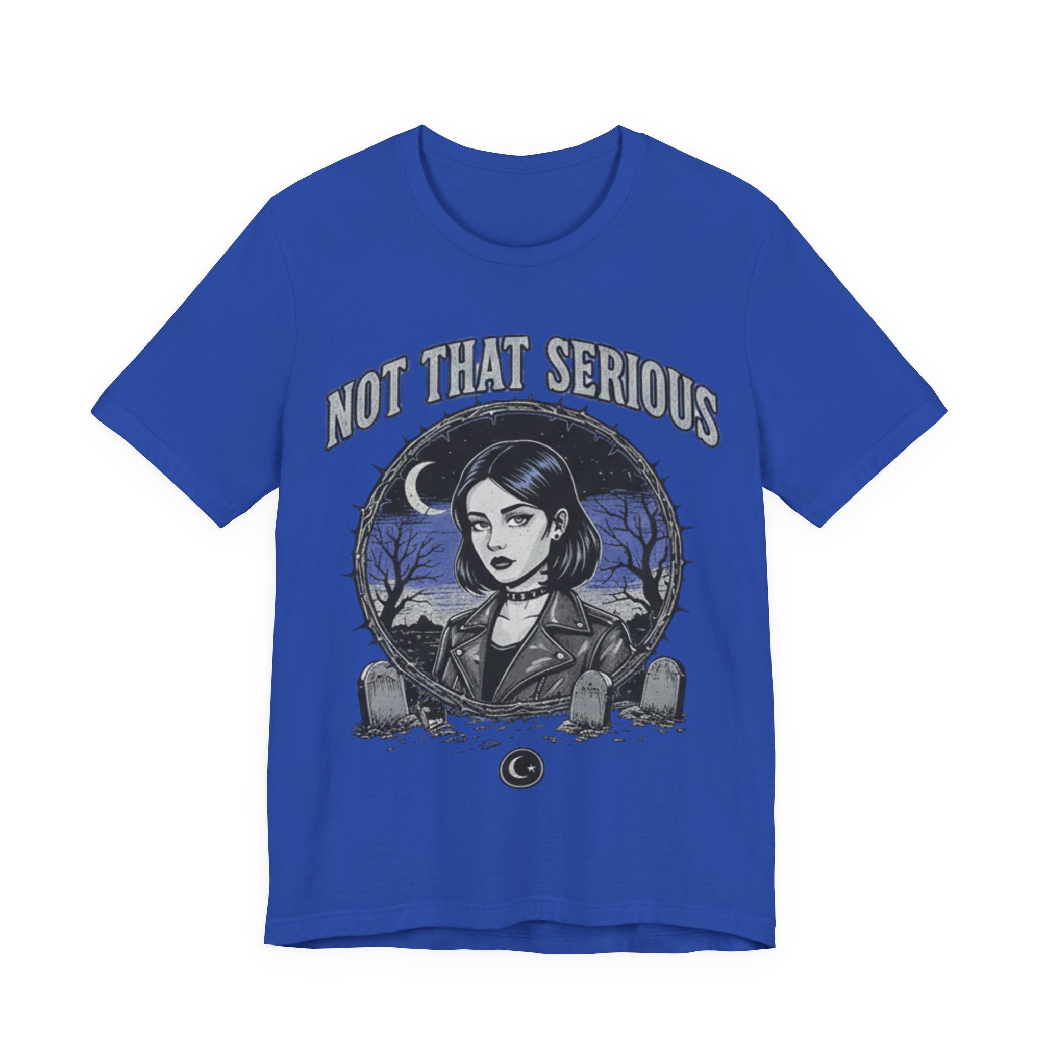 Not That Serious Tee — Gothic Girl Graveyard Metro Style Graphic T-Shirt