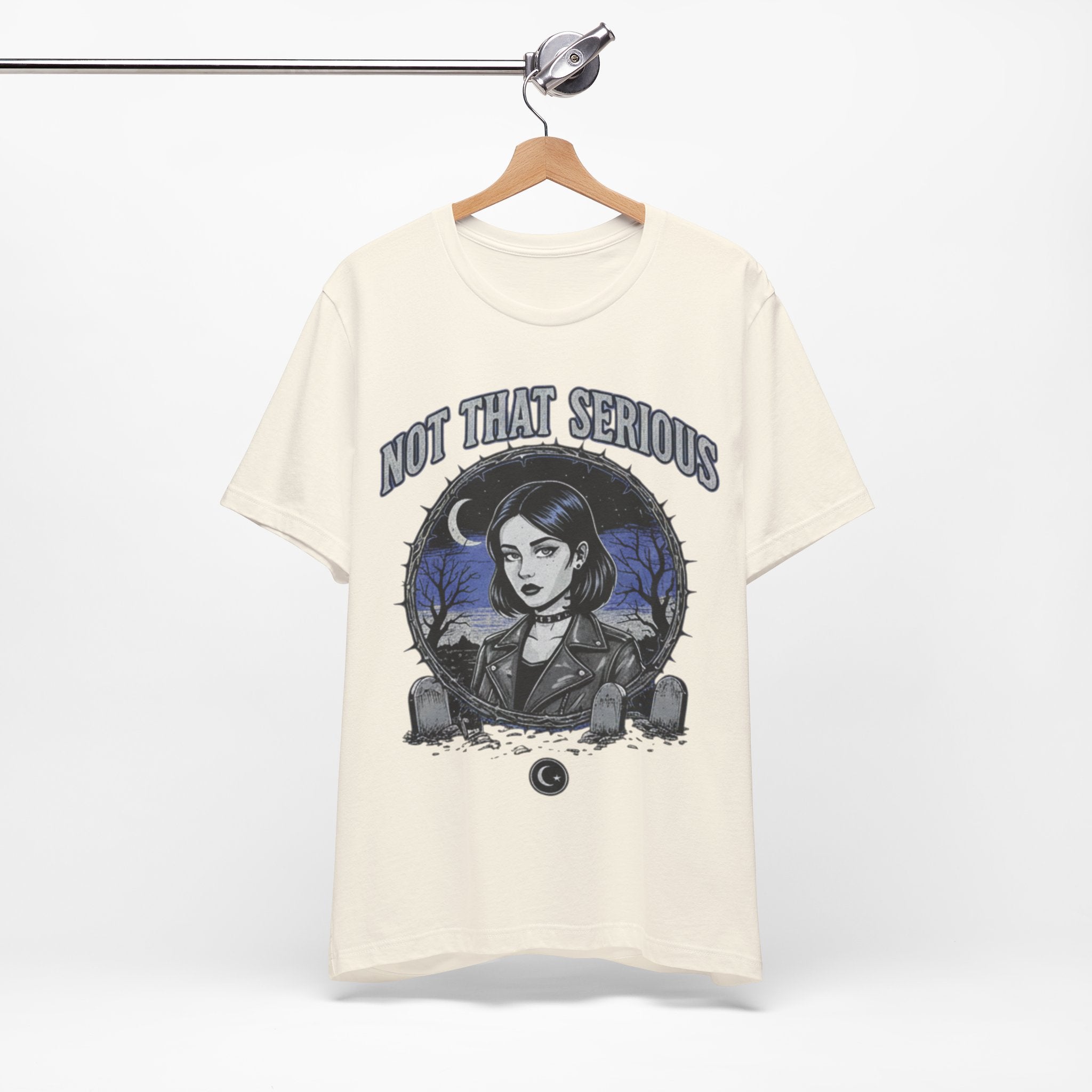 Not That Serious Tee — Gothic Girl Graveyard Metro Style Graphic T-Shirt