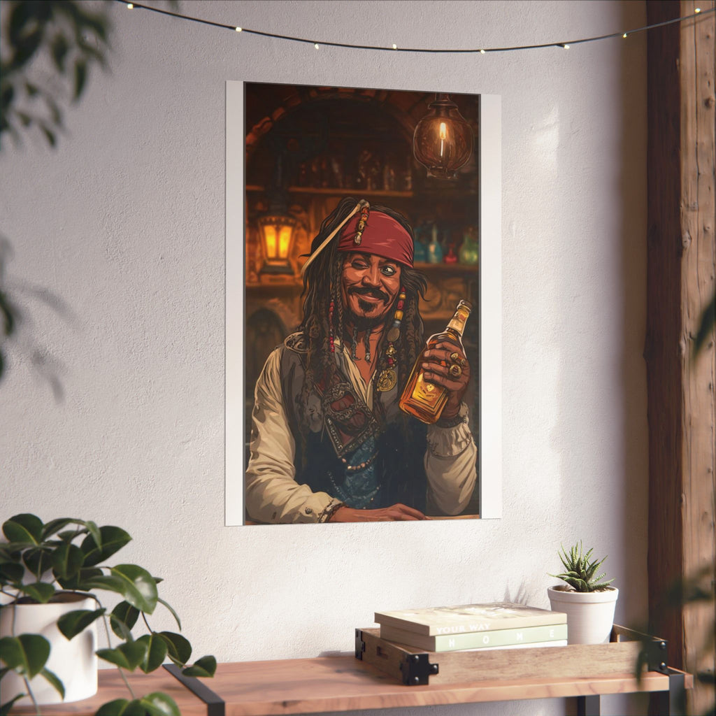 Vintage Pirate Bar Art Poster — Matte Vertical Wall Print