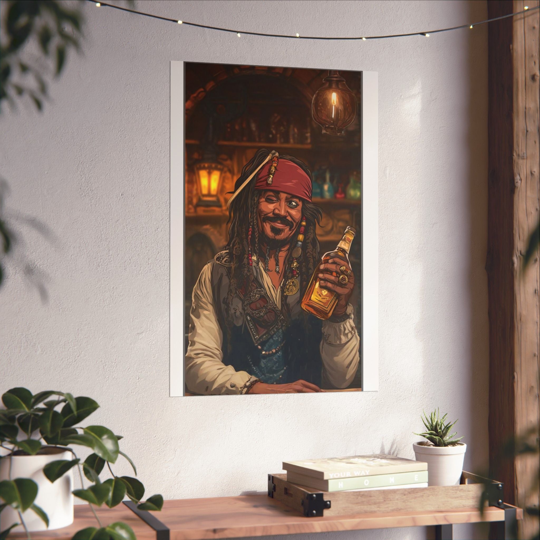 Vintage Pirate Bar Art Poster — Matte Vertical Wall Print