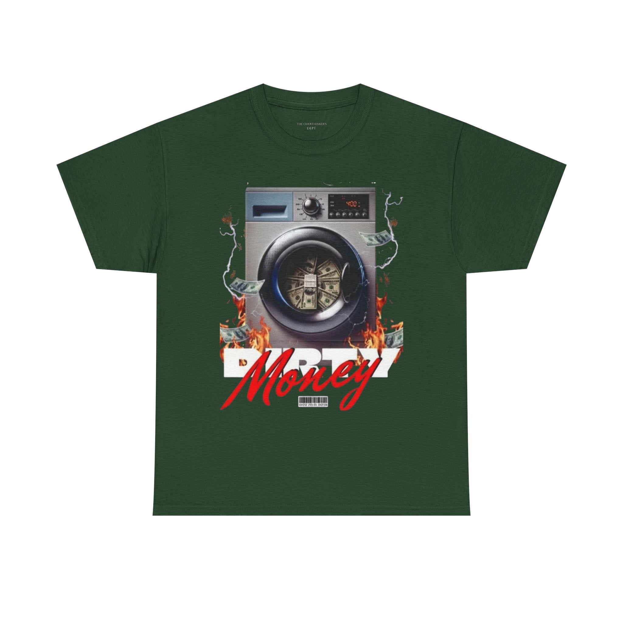 Money Laundry Graphic Tee — Urban Streetwear Shirt with Washing Machine Cash Design