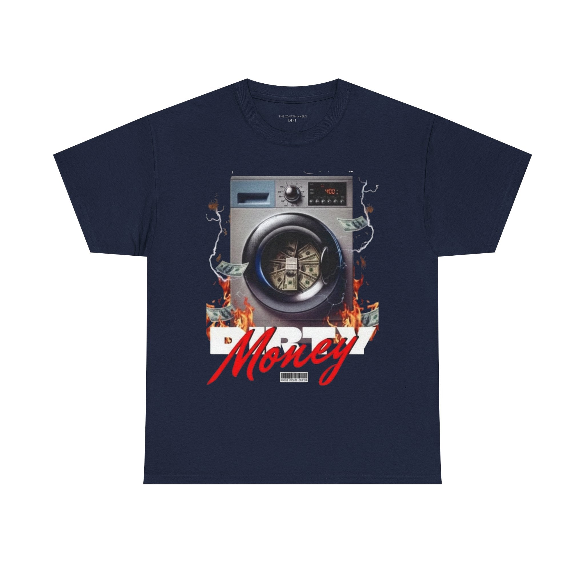 Money Laundry Graphic Tee — Urban Streetwear Shirt with Washing Machine Cash Design