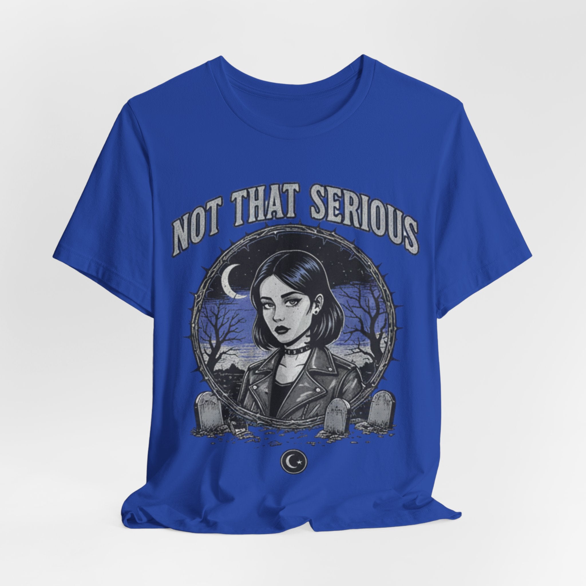 Not That Serious Tee — Gothic Girl Graveyard Metro Style Graphic T-Shirt