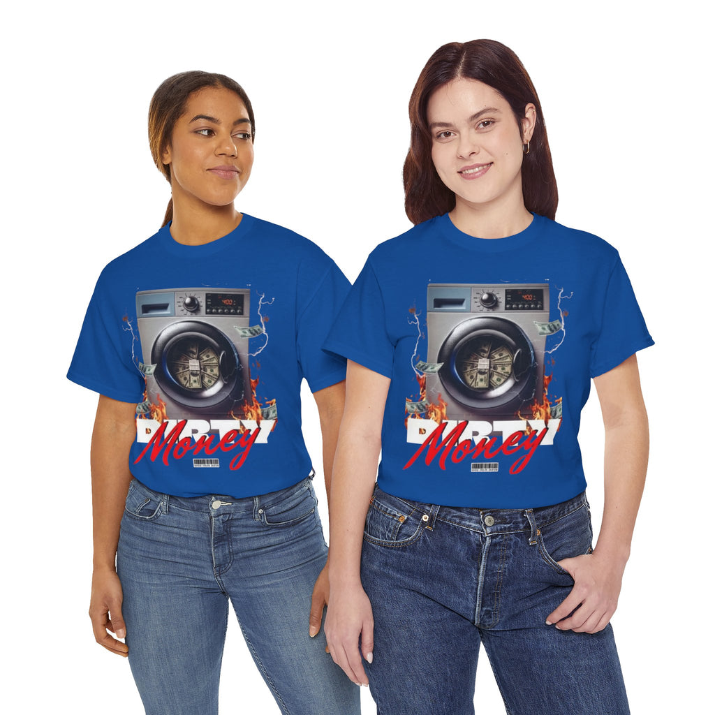 Money Laundry Graphic Tee — Urban Streetwear Shirt with Washing Machine Cash Design